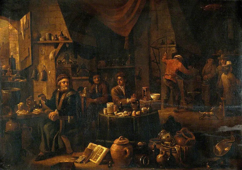 En alkymist i sit laboratorium - David Teniers den Yngre
