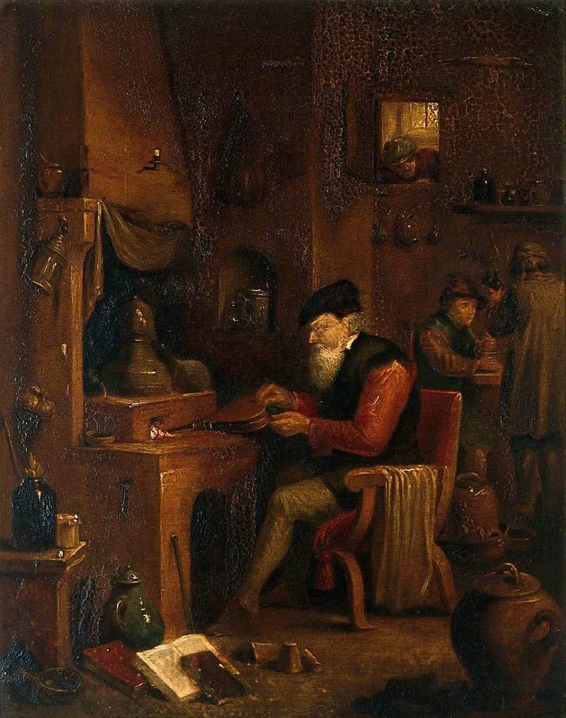 En alkymist i sit laboratorium - David Teniers den Yngre