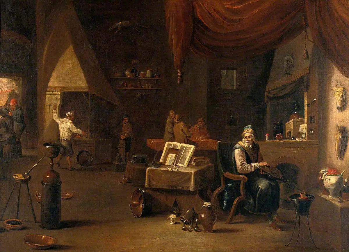 Un alchimiste dans son laboratoire - David Teniers le Jeune - Alpha Reproduction