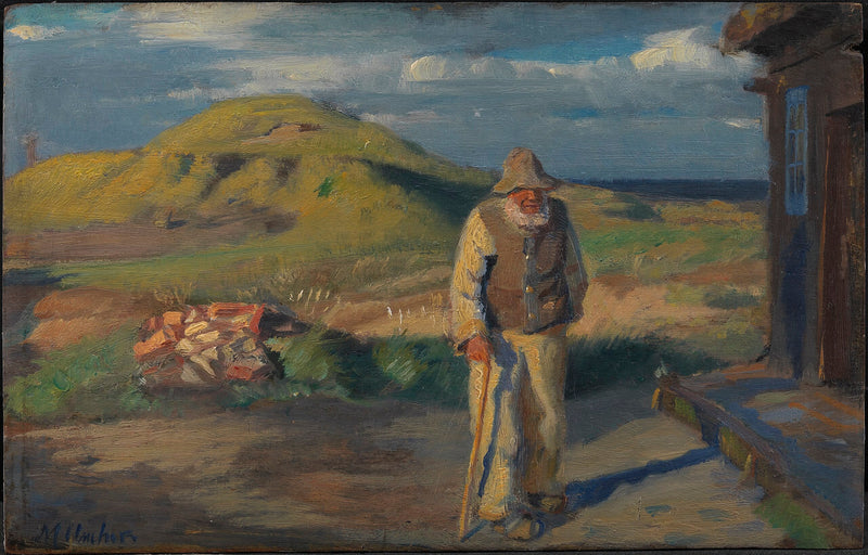 En blind mand foran sit hus - Michael Peter Ancher