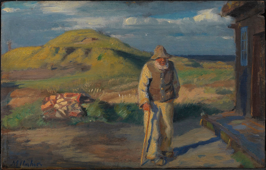 En blind mand foran sit hus - Michael Peter Ancher