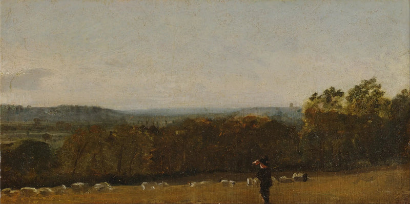 En hyrde i et landskab, der ser gennem Dedham Vale mod Langham - John Constable