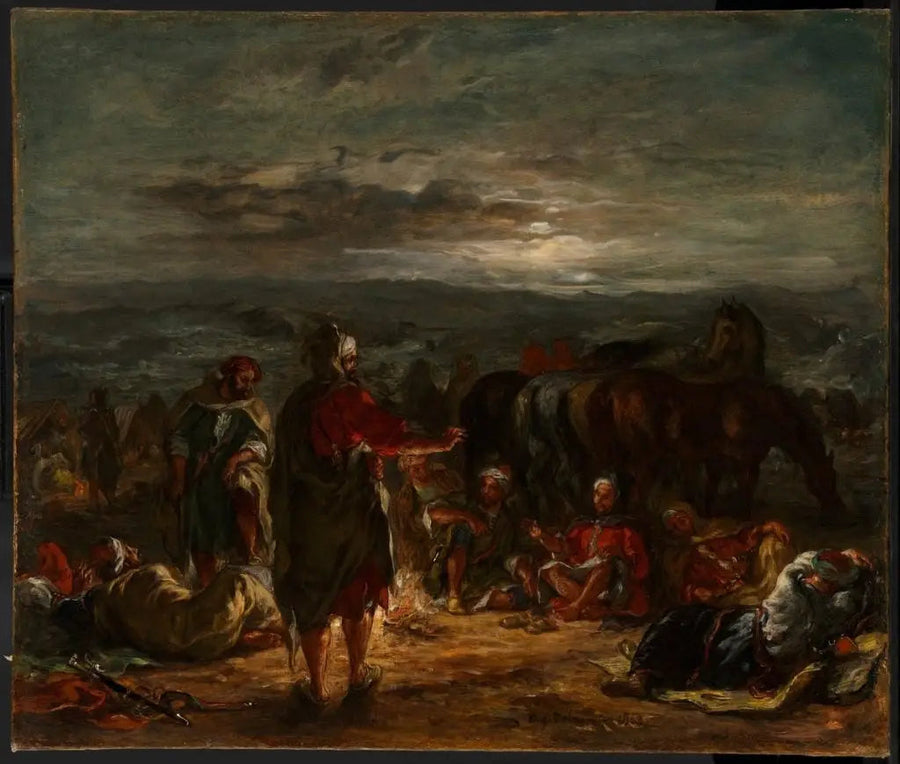 En arabisk lejr om natten - Eugène Delacroix