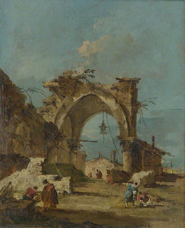 En skørhed med en ark i ruiner - Francesco Guardi