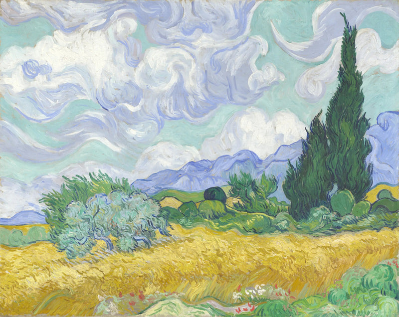 Et hvede mark med cypresser - Vincent van Gogh