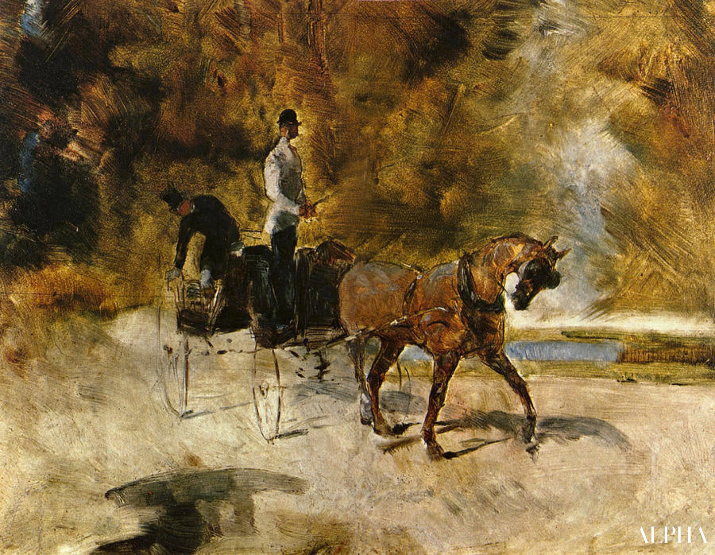 En hundevogn - Toulouse Lautrec - Reproduktioner af malerier og højkvalitets malerier