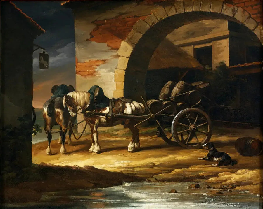 En vogn lastet med tønder - Théodore Géricault