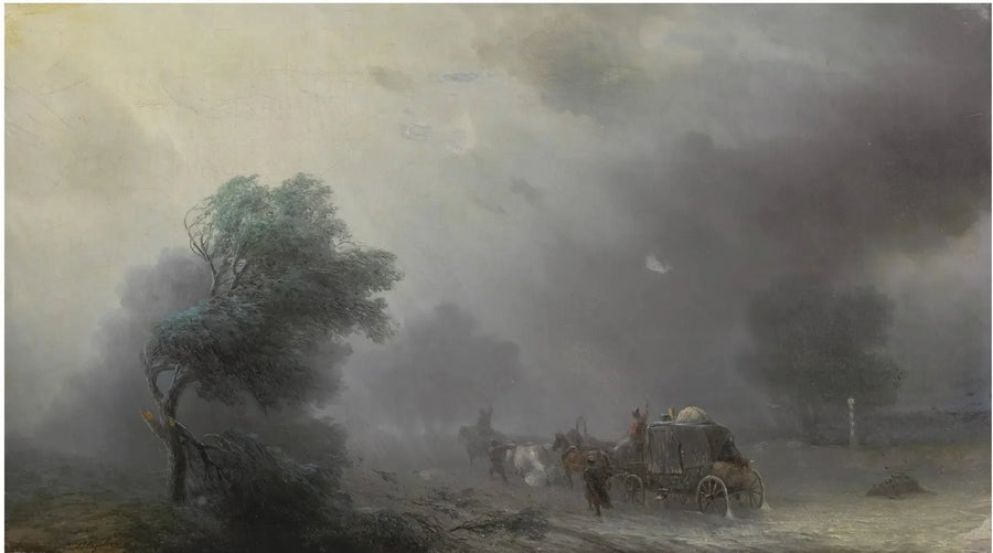 En vogn i stormen - Ivan Aïvazovski