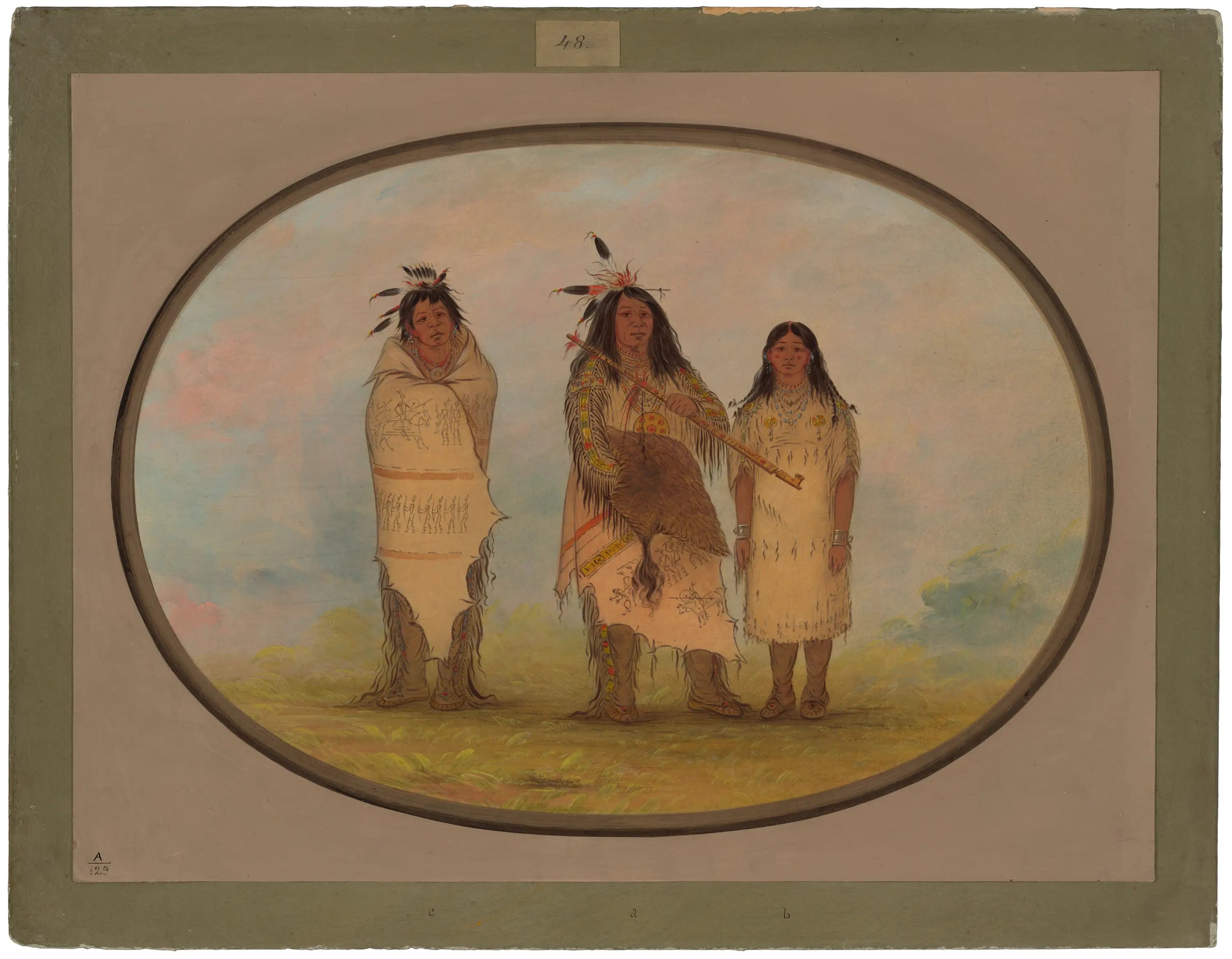 Un chef cheyenne sa femme et un guérisseur - George Catlin - Alpha Reproduction