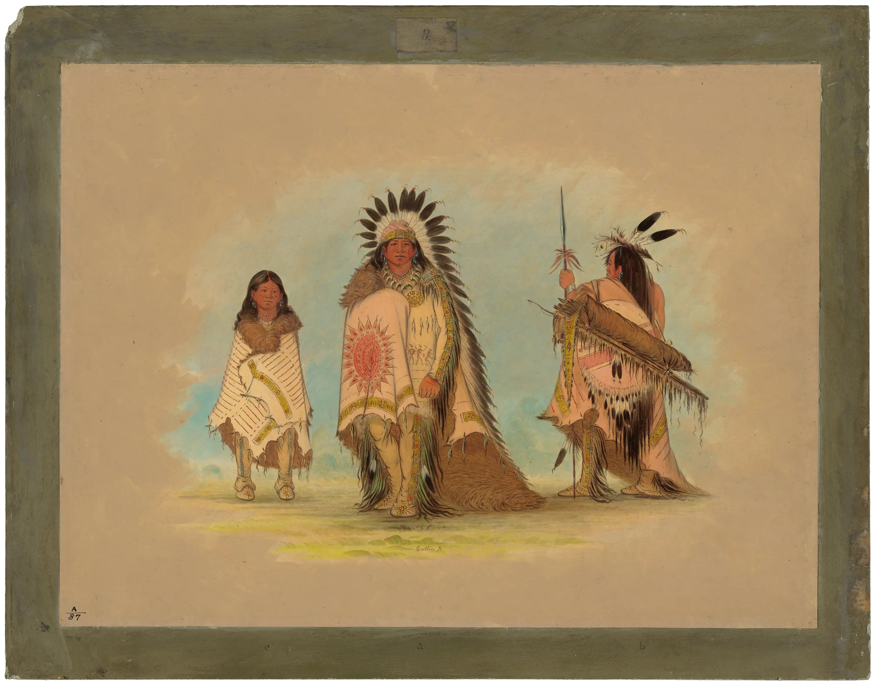 Un chef sioux sa fille et un guerrier - George Catlin - Alpha Reproduction