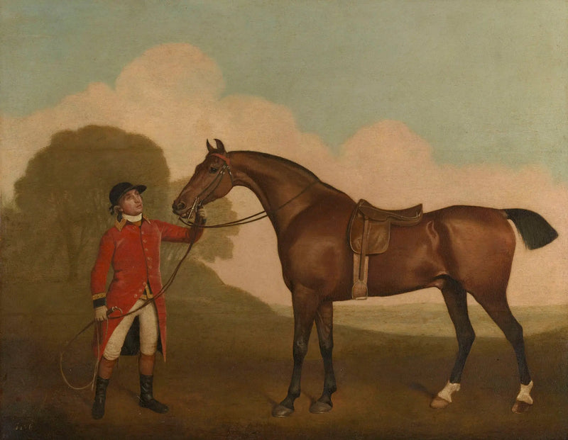 En brun hest med en staldknægt - George Stubbs