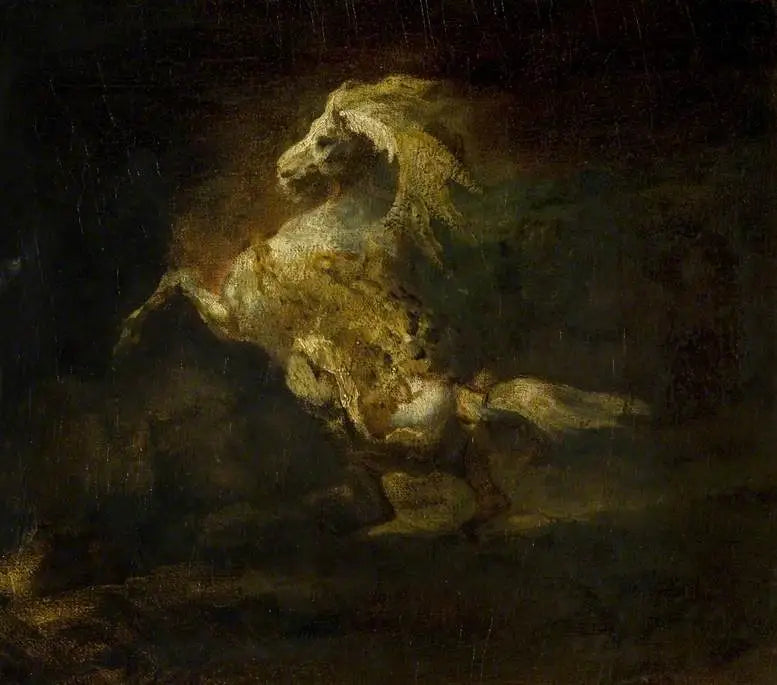 En grå hest i galop - Théodore Géricault