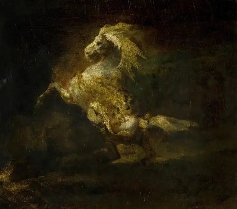 En grå hest i galop - Théodore Géricault