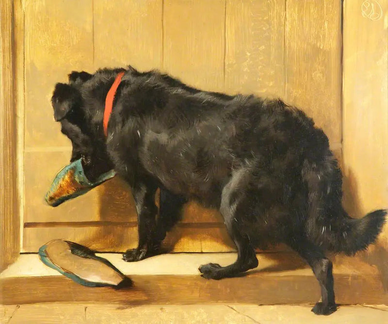 En hund med en hjemmesko - Edwin Henry Landseer