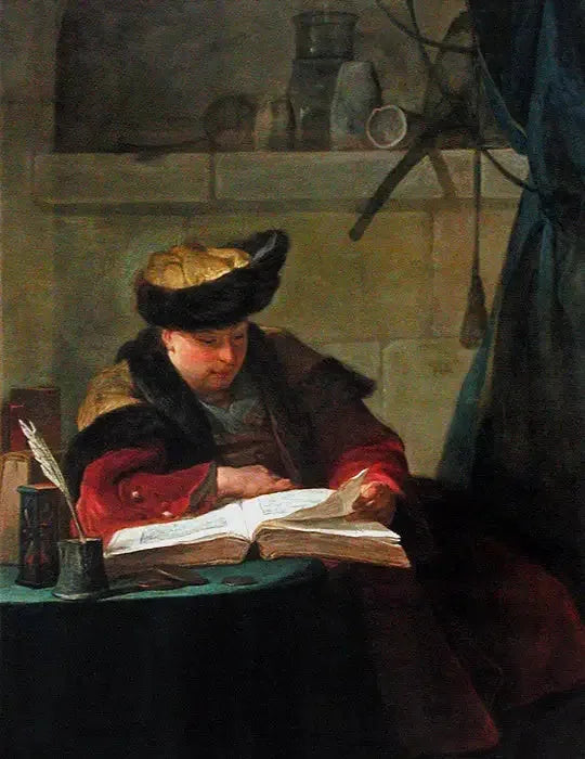 En kemiker i sit laboratorium - Jean Siméon Chardin