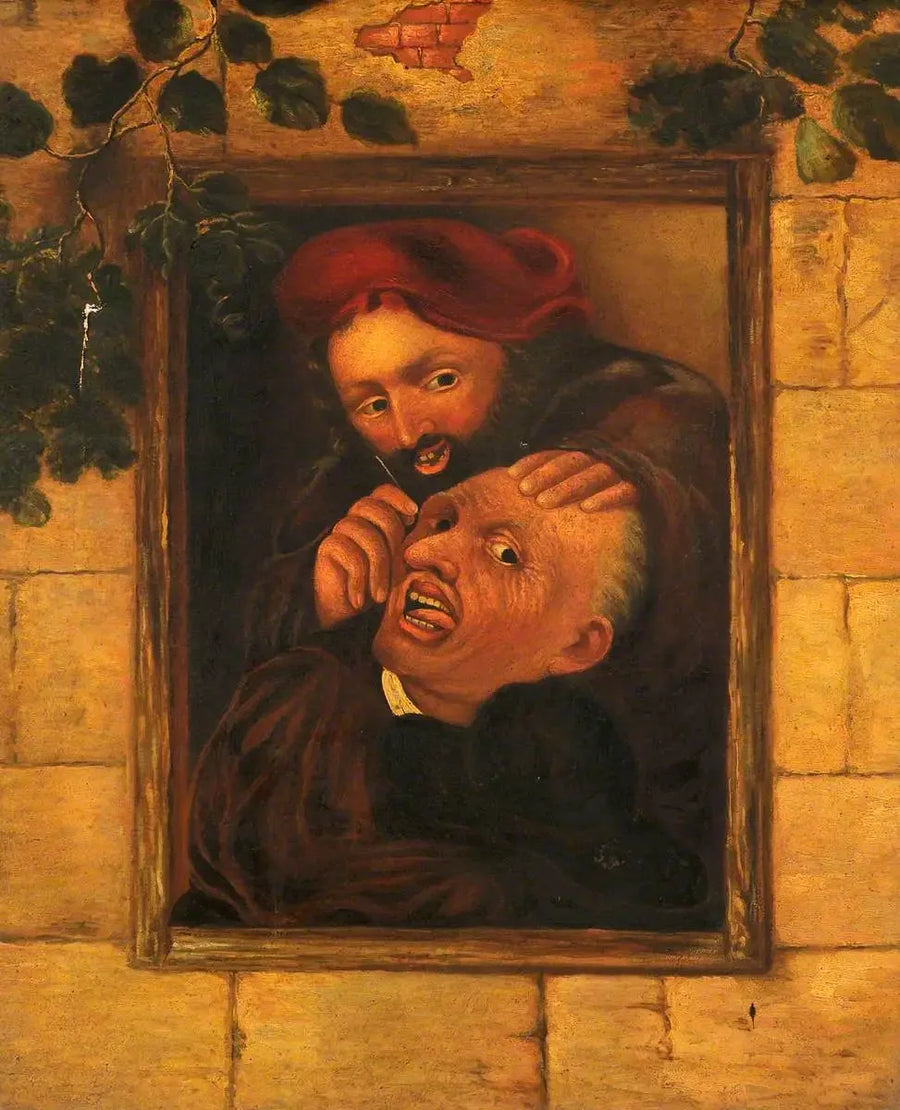 En kirurg, der opererer en mands hoved - David Teniers den Yngre
