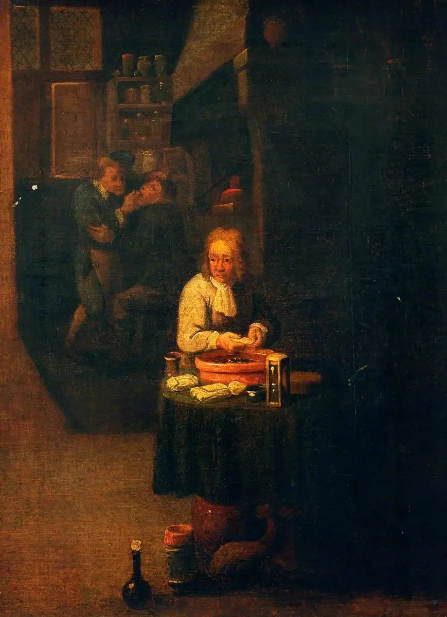 En kirurg forbereder en gips - David Teniers den Yngre