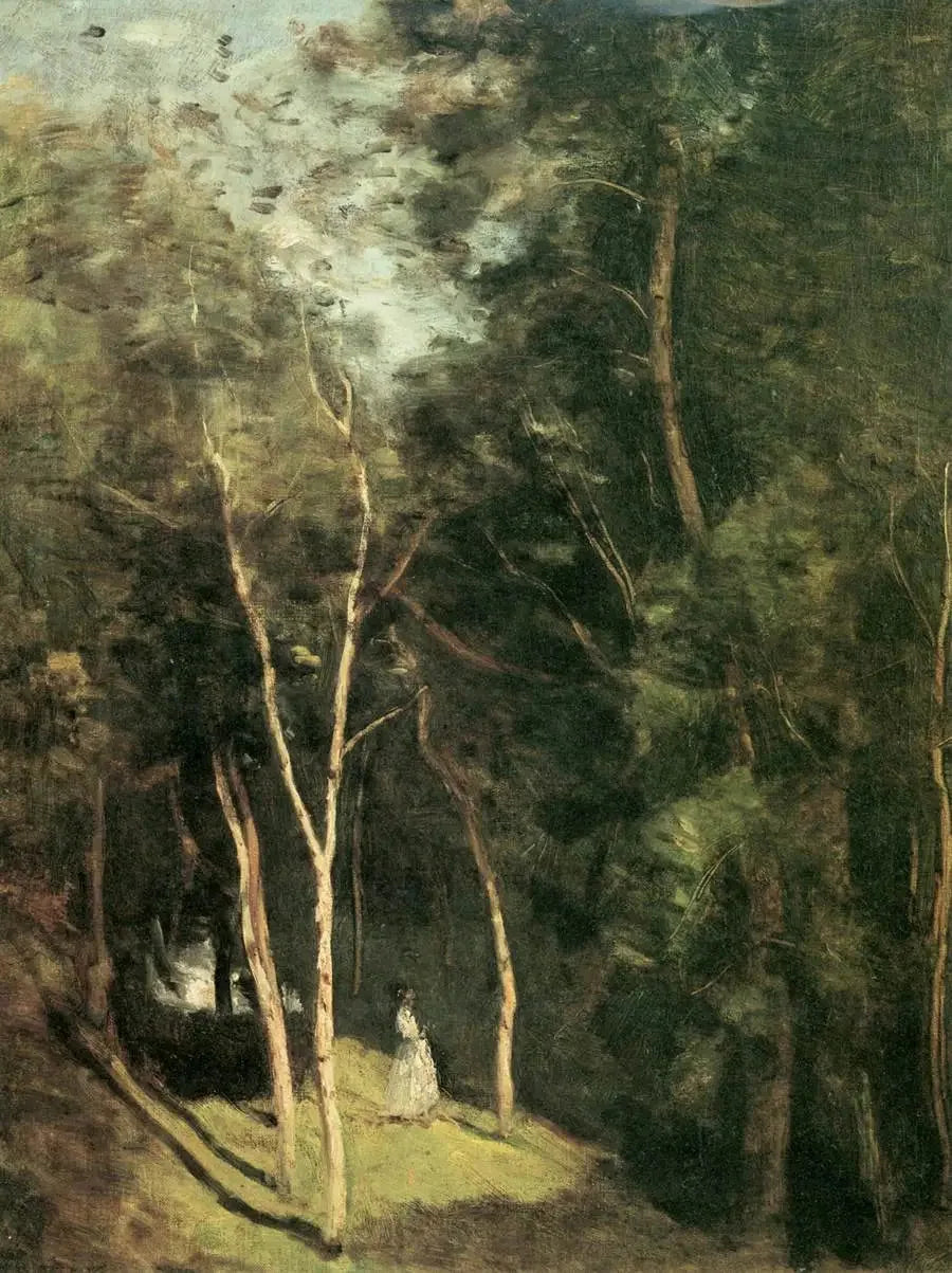 Et hjørne af en park i Port-Berteau, nær Rochemont - Jean-Baptiste Camille Corot