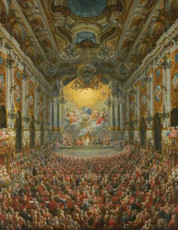 En koncert givet af hertugen af Nivernais ved anledning af Dauphins fødsel - Giovanni Paolo Panini