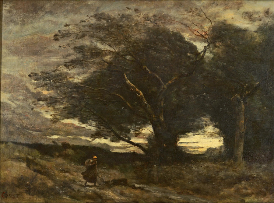 En vindstød - Jean-Baptiste Camille Corot