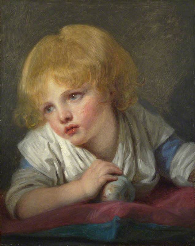 Et barn med et æble - Jean-Baptiste Greuze