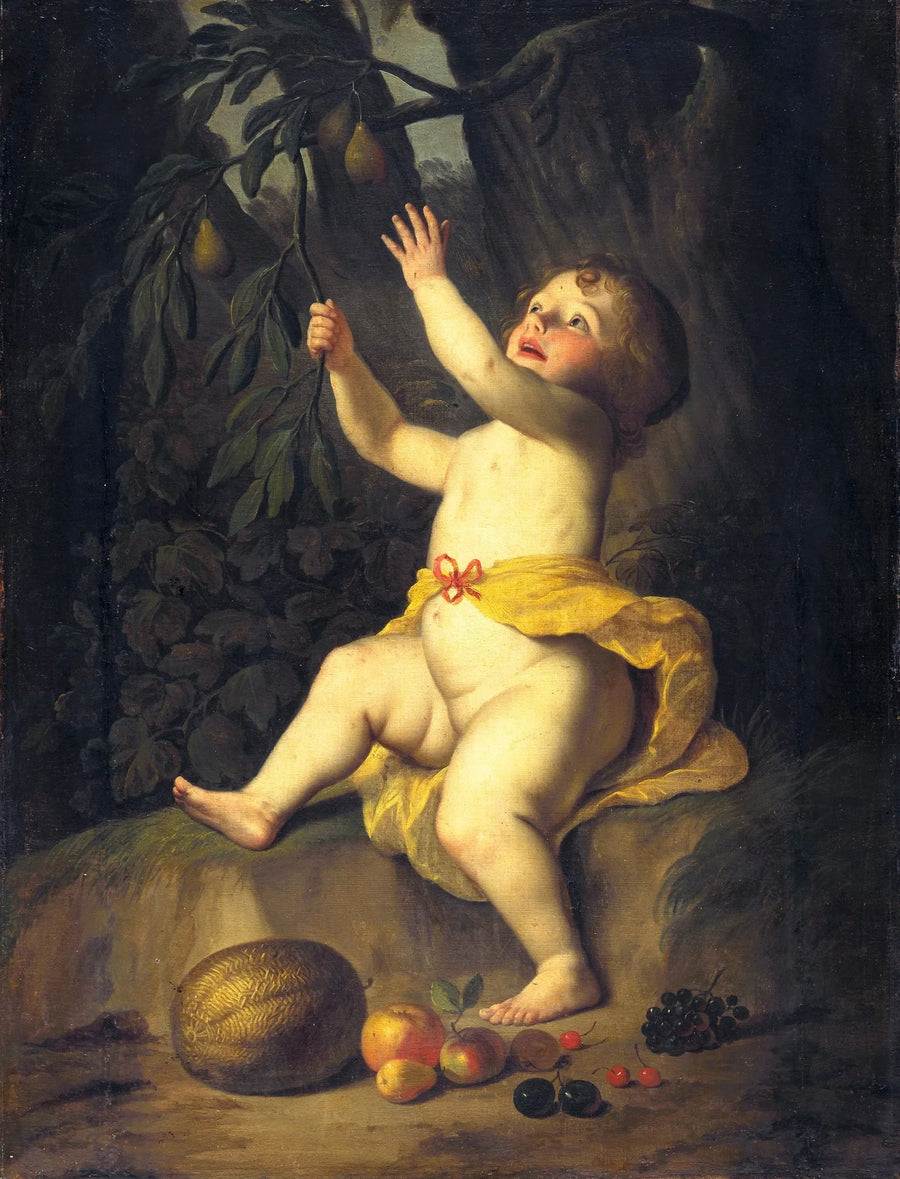 Et barn, der plukker frugt - Gerrit van Honthorst
