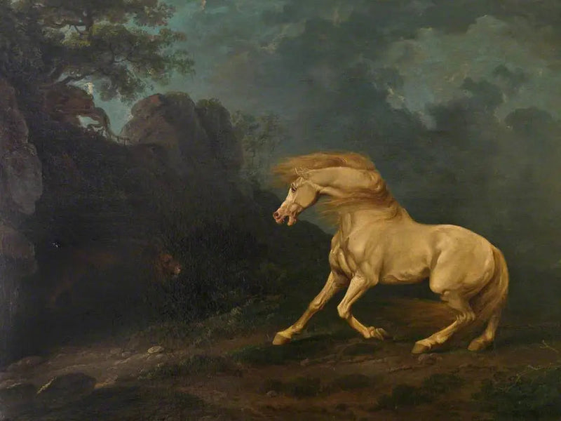 En hingst overrasket af en løve - George Stubbs