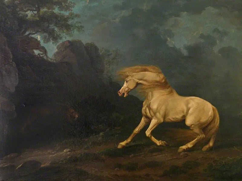 En hingst overrasket af en løve - George Stubbs