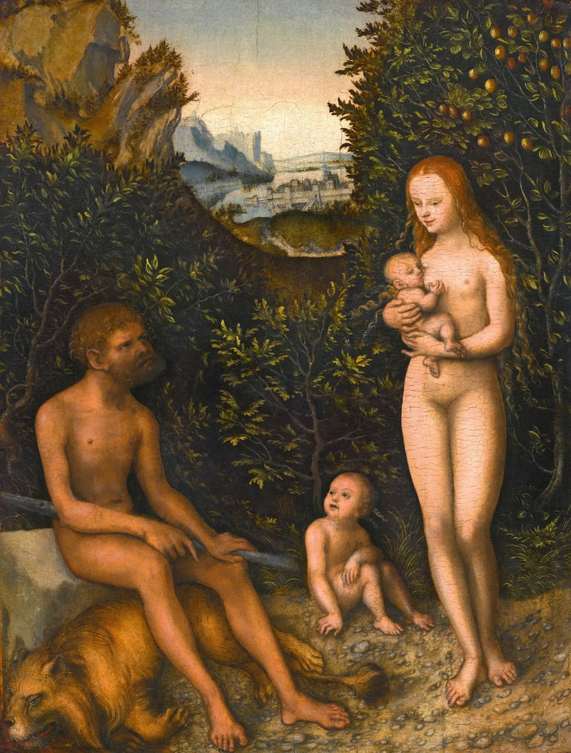 En faun og hans familie - Lucas Cranach den Ældre