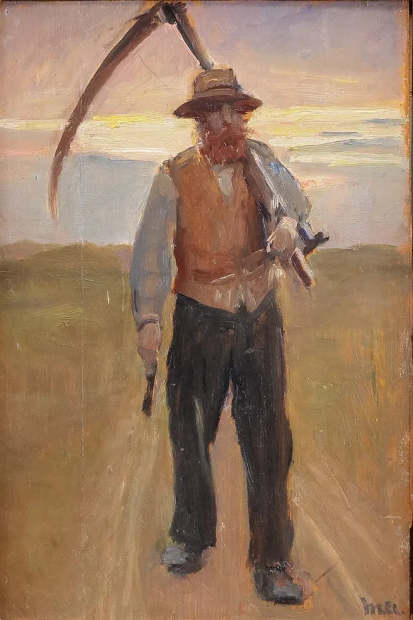 En landmand med en le. - Michael Peter Ancher