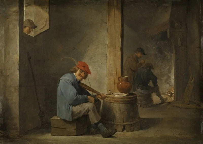 En bonde spiller musik - David Teniers den Yngre