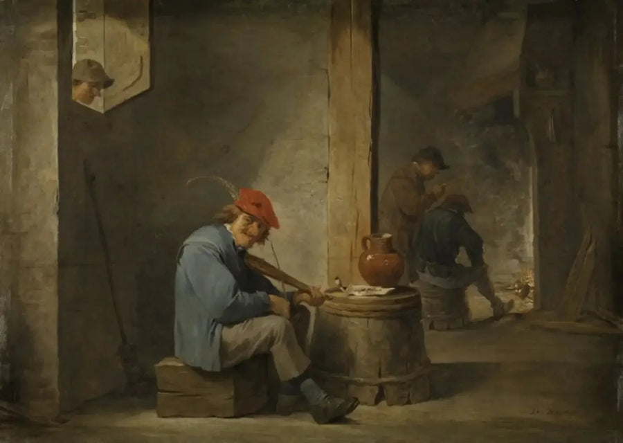 En bonde spiller musik - David Teniers den Yngre