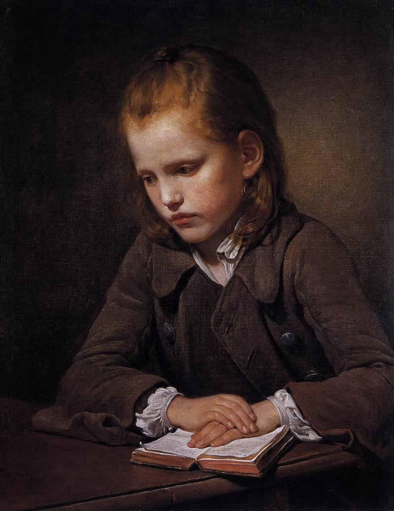 En dreng med en lektionsbog - Jean-Baptiste Greuze