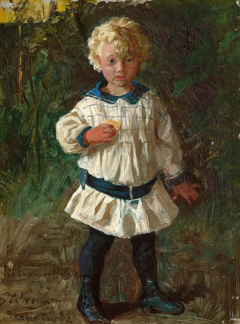En blond dreng. Portrait af Jens Drachmann. - Peder Severin Krøyer