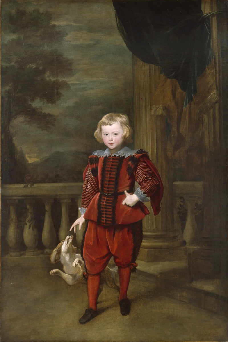 En dreng stående på en terrasse - Antoine van Dyck