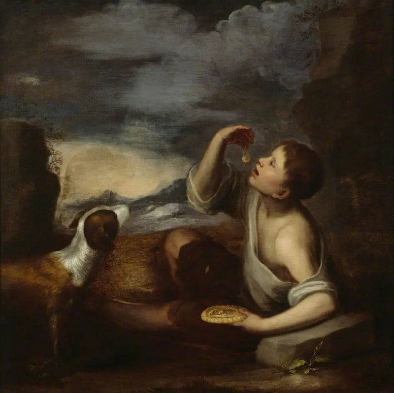 En spansk dreng med en hund - Bartolomé Esteban Murillo