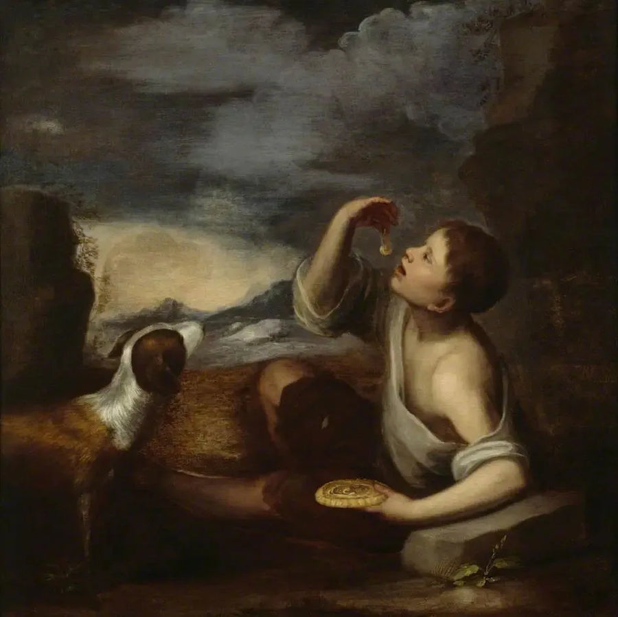 En spansk dreng med en hund - Bartolomé Esteban Murillo