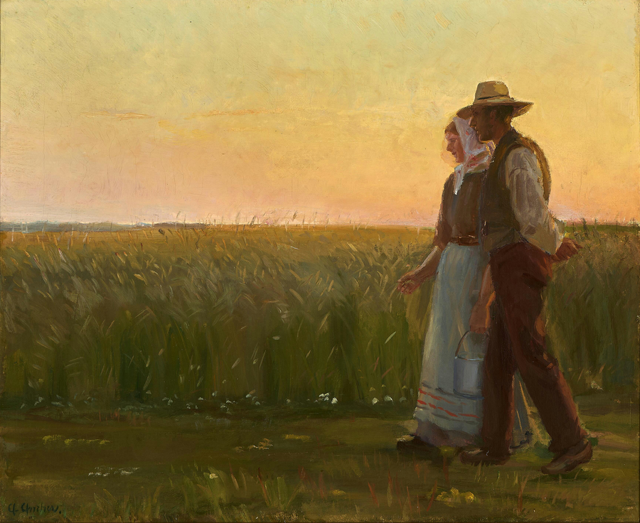En dreng og en pige. - Anna Ancher