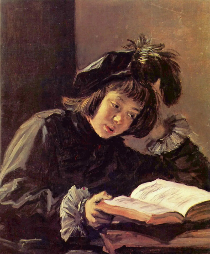 En dreng, der læser, måske Nicolaes Hals - Frans Hals