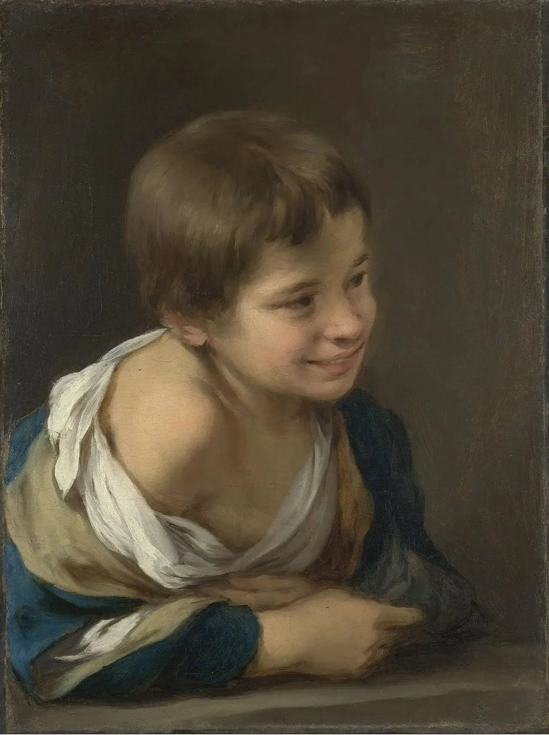 En bondegårdsdreng støttet på en vindueskarm - Bartolomé Esteban Murillo
