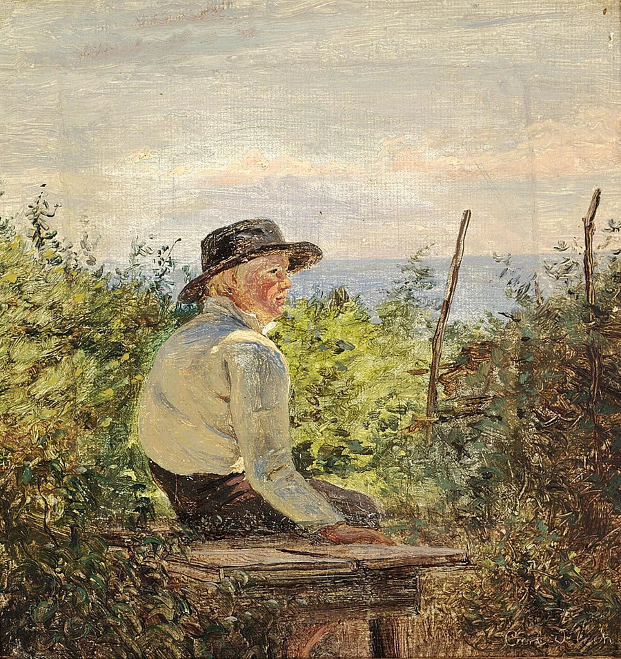 En dreng på en bænk. - Carl Heinrich Bloch