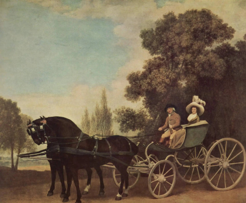 En gentleman, der kører en dame i en phaéton - George Stubbs