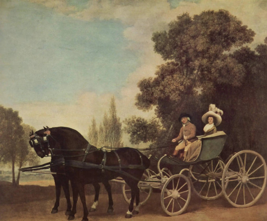 En gentleman, der kører en dame i en phaéton - George Stubbs