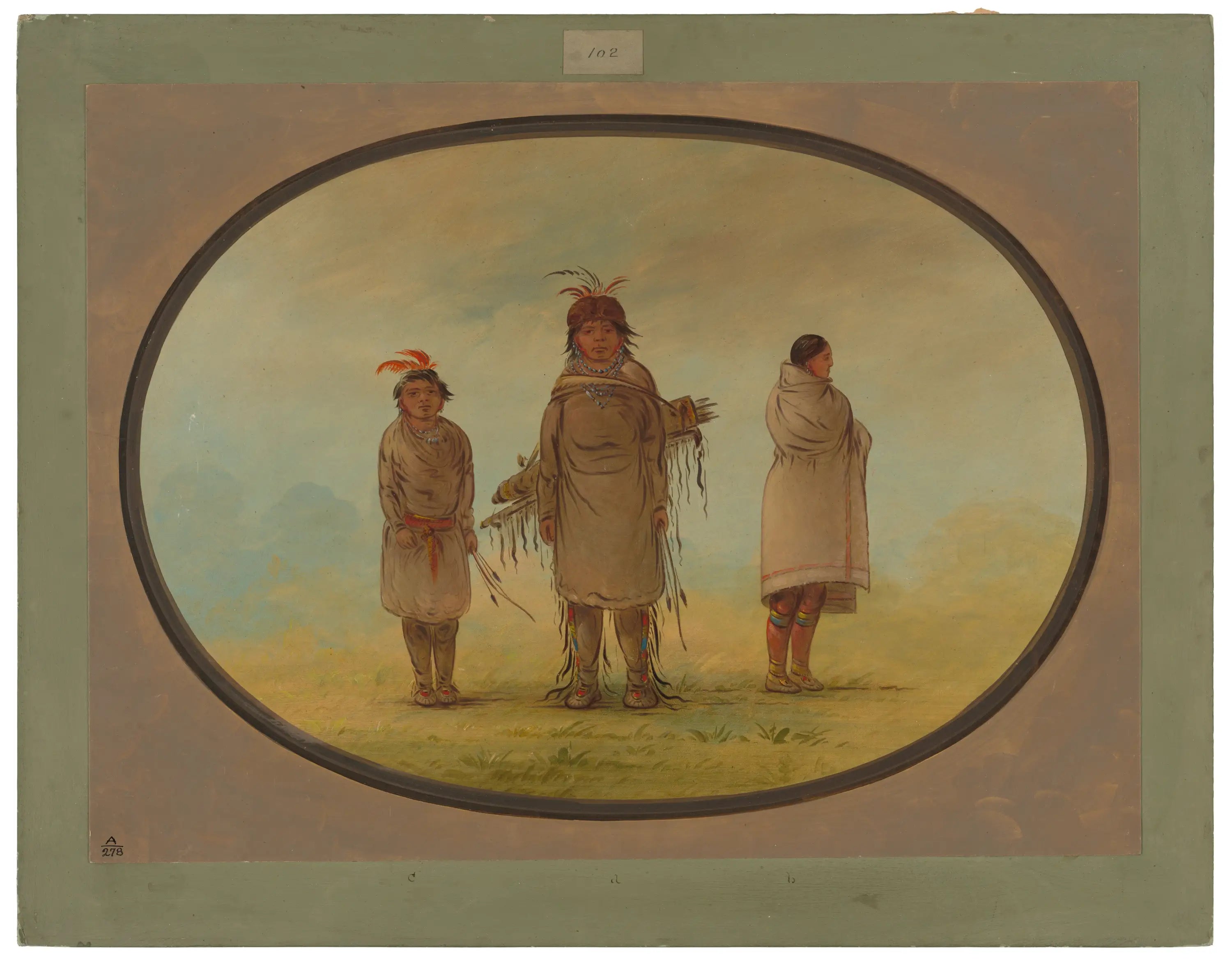 Un guerrier de pierre sa femme et un garçon - George Catlin - Alpha Reproduction