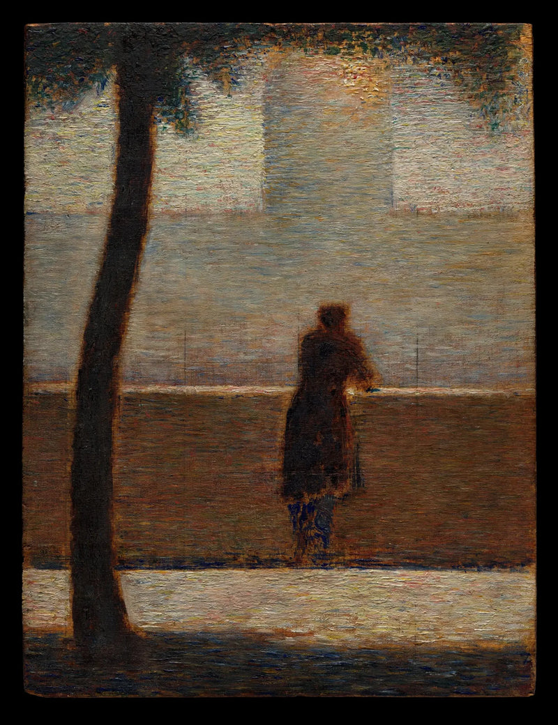 En mand lænet op ad en parapet - Georges Seurat