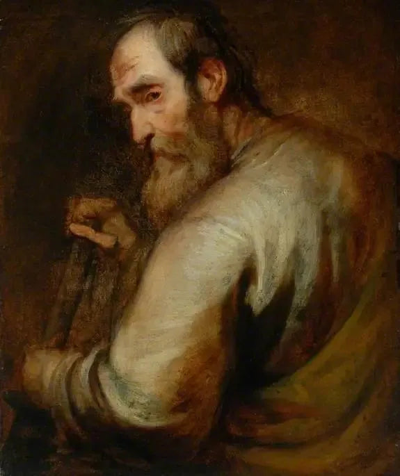 En mand støttet på en spade - Antoine van Dyck