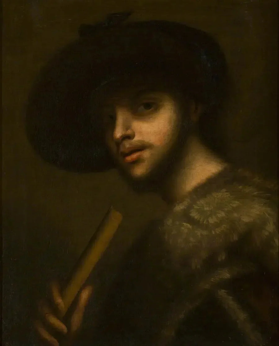 En mand med en pibe eller en fløjte - Giorgione