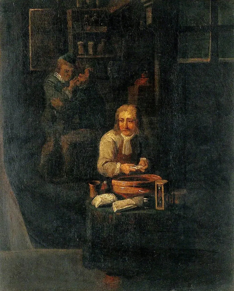 En mand, der forbereder gips - David Teniers le Jeune