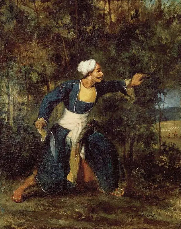 En indisk mand bevæbnet med Gourka-kree - Eugène Delacroix