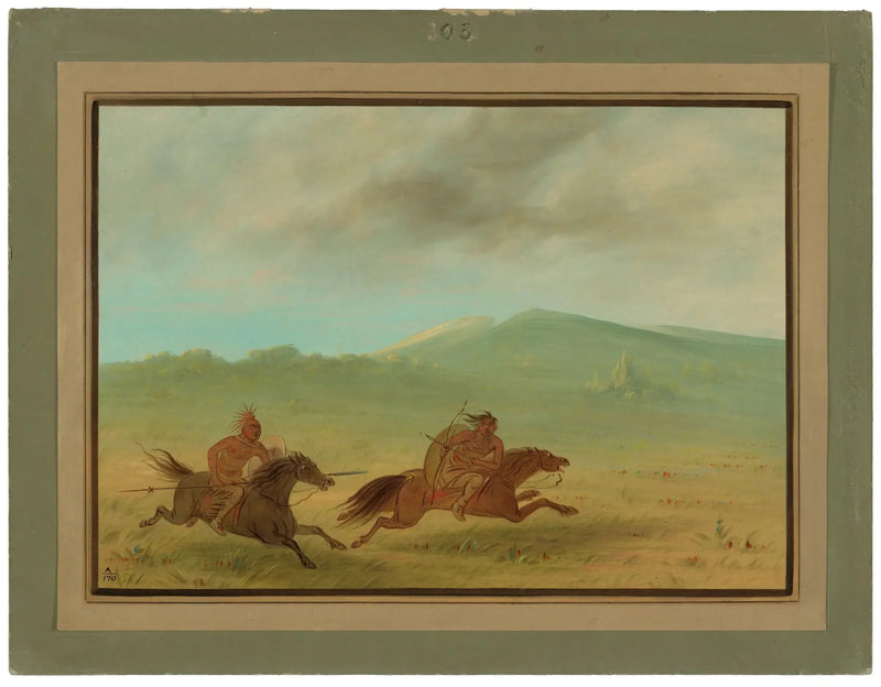 En indianer fra Osage, der forfølger en Camanchee - George Catlin